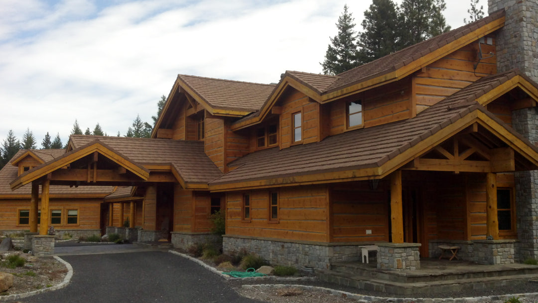 log homes can last a lifetime when stain like Lovitt's Emerald Gold is applied every 3-5 years for protection